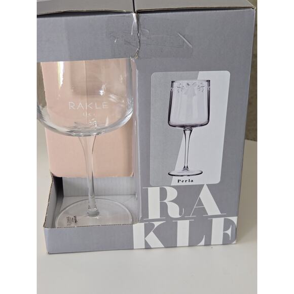 Rakle Bliss Wine Glasses Perla White Bow Design - Set of 4 ***BRAND NEW - Picture 4 of 12